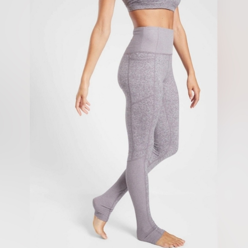 NWOT Athleta Heathered Purple High-Waisted Leggings